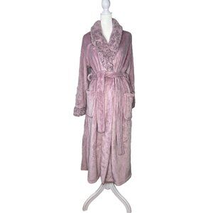Wrap Around Luxury Robe Sz M Carole Hochman Soft And Warm Double Ties Pink